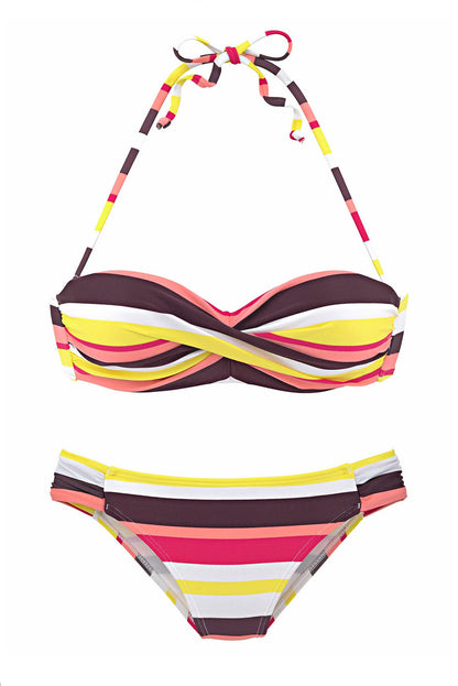 Boho Stripes Push up Bikini Set