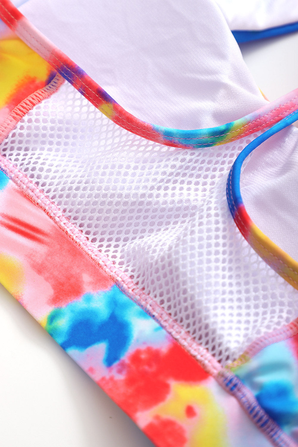 Multicolor Tie-dye Racerback Tank and Shorts Swimwear