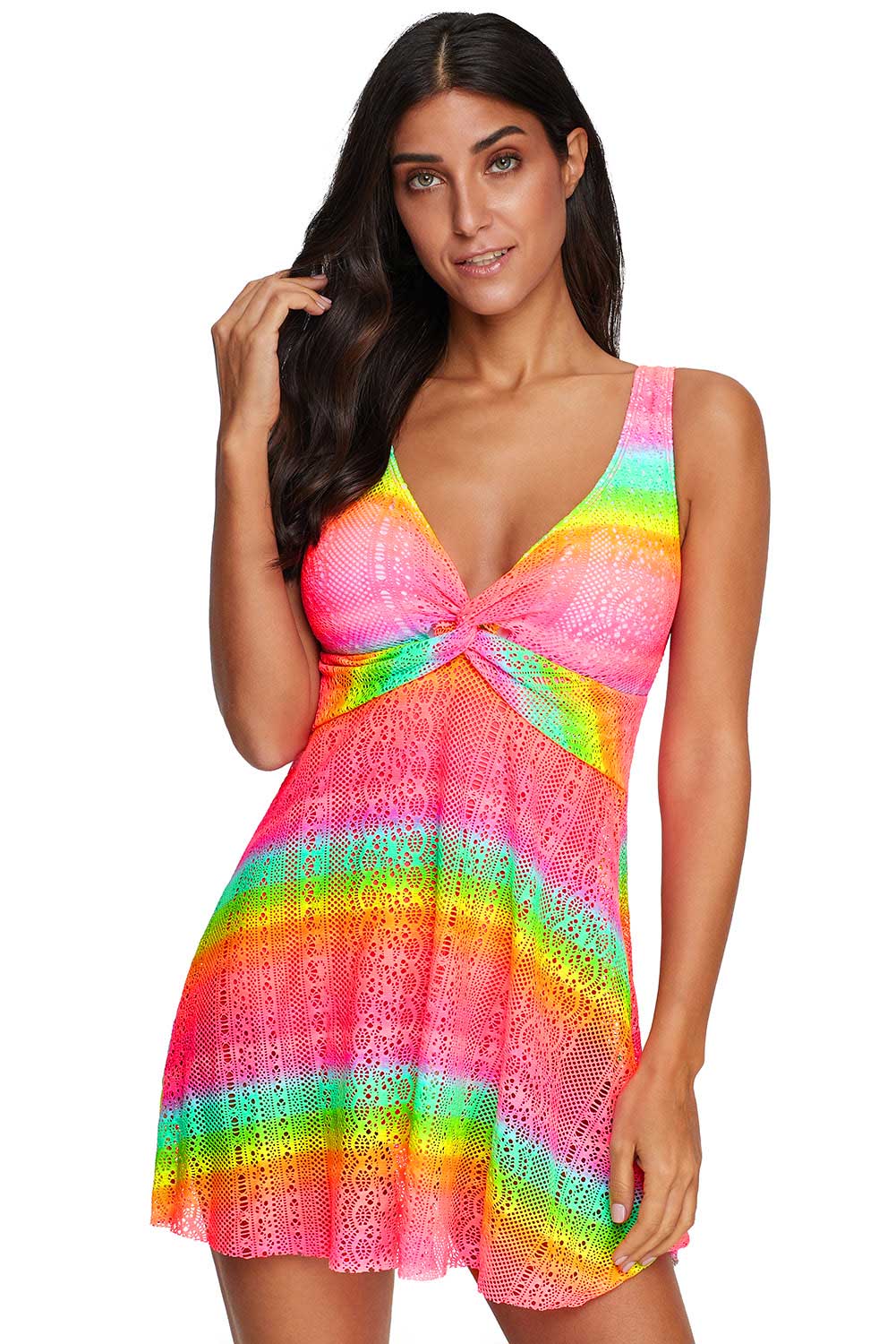 Print Twist Tankini Swimdress