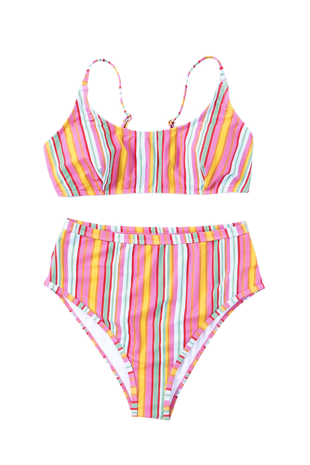 Stripe High Waist Stripe Bikini Set