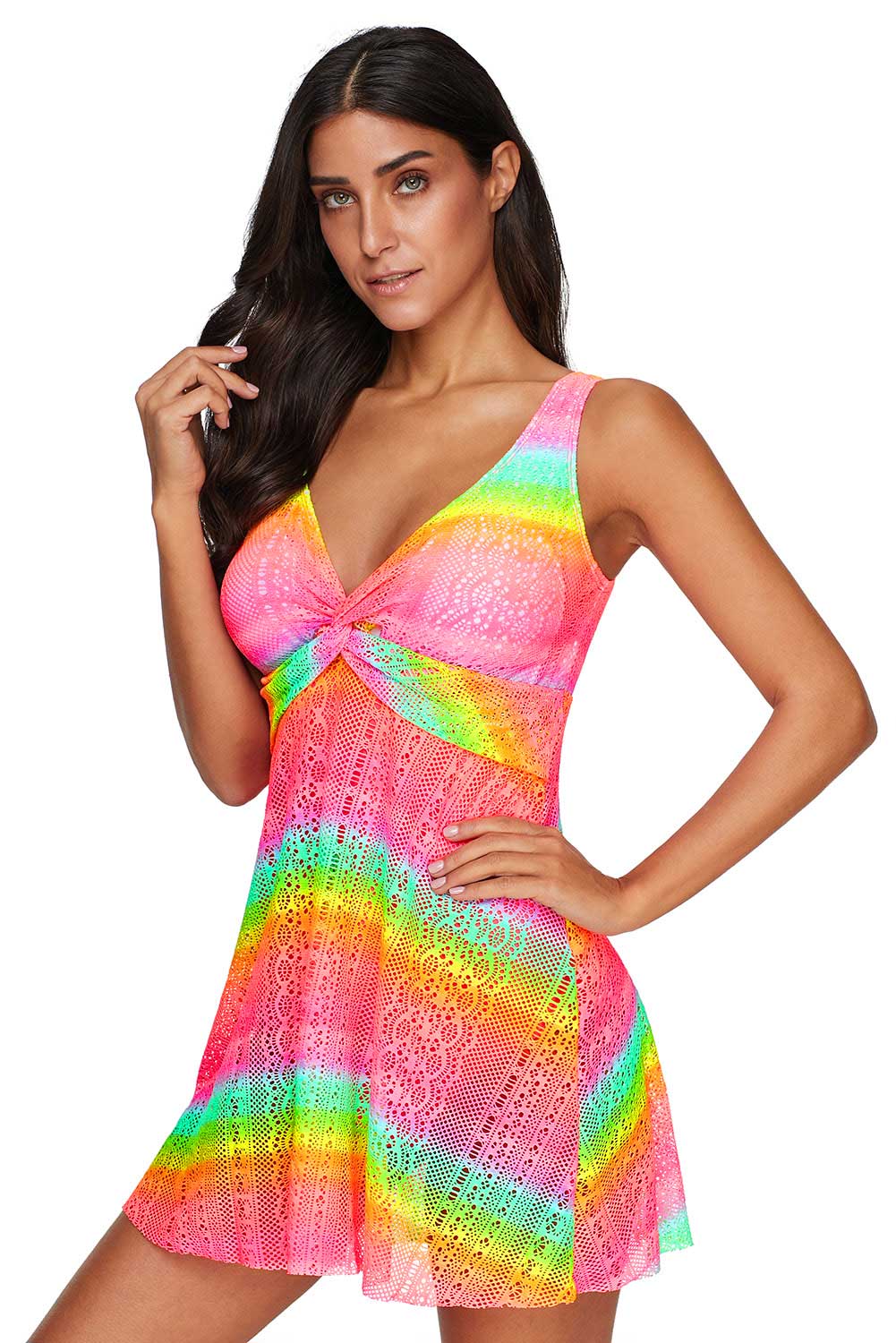 Print Twist Tankini Swimdress