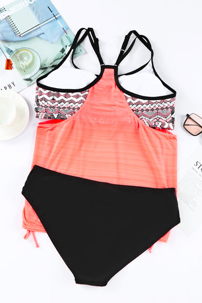 Printed Lined Tankini Swimsuit