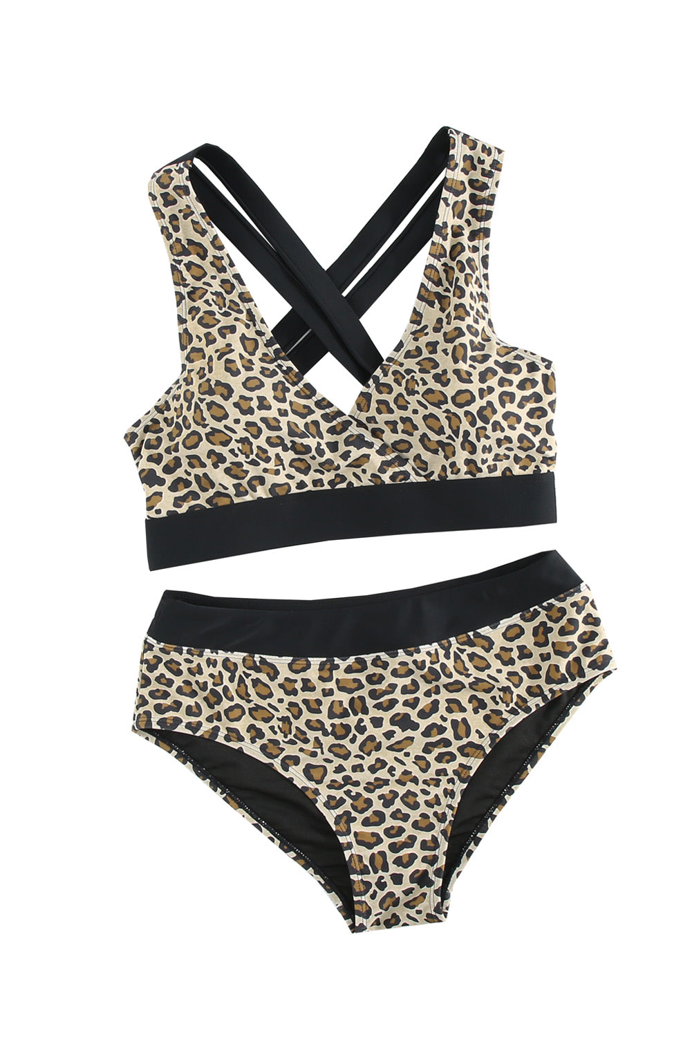 Print Criss Cross Back Bikini Set