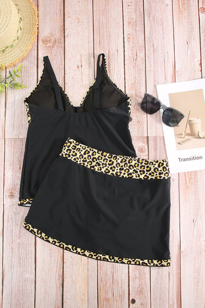 Sexy Leopard Splicing Camisole Tankini